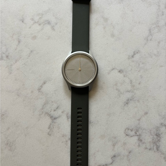RARE LIKE NEW Garmin Vivomove Silver Dial with Moss Green Strap Watch - Picture 1 of 9